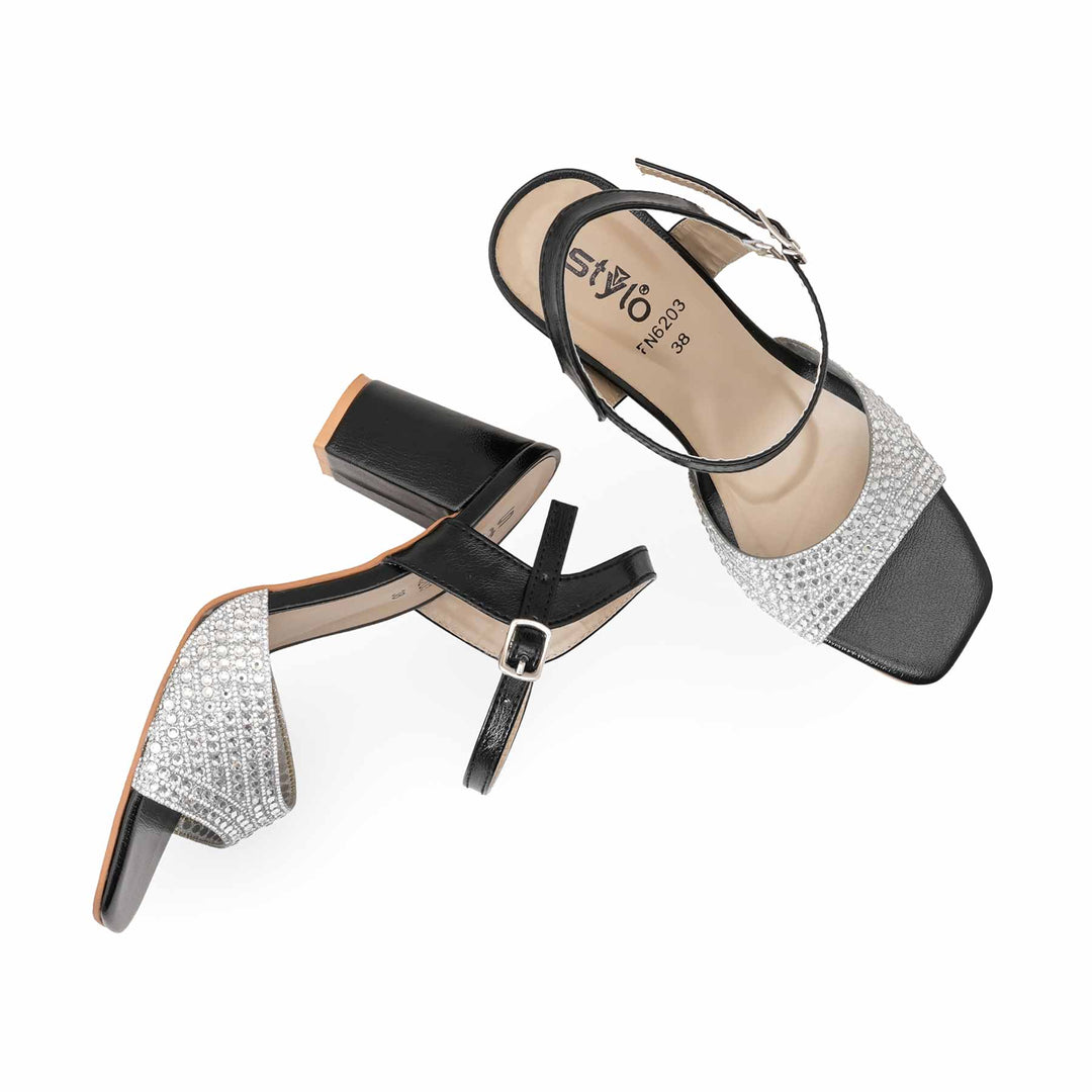 Black Fancy Women Sandal FN6203