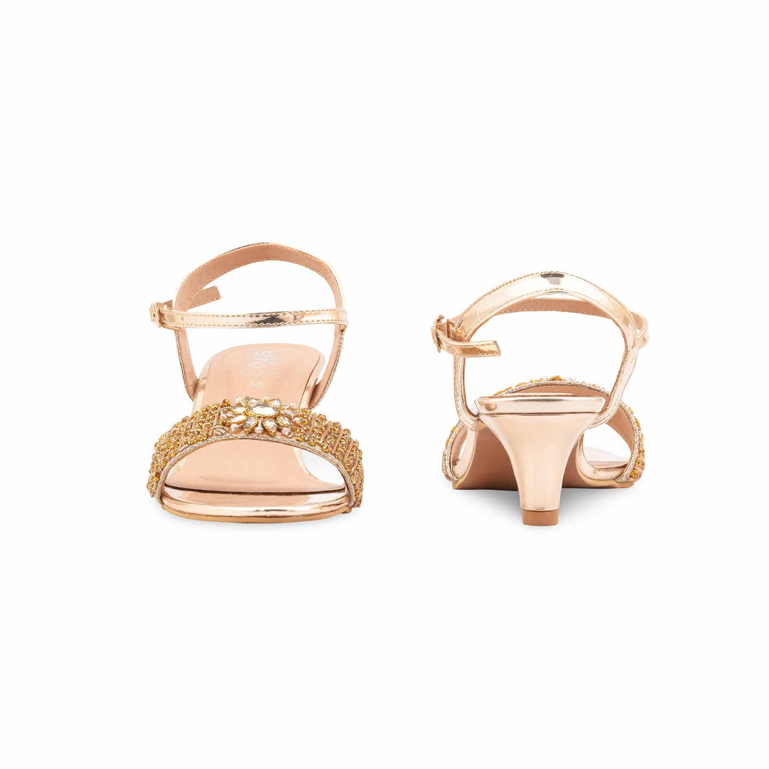 Golden Fancy Sandal For Women FN6205