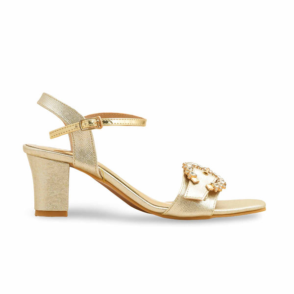 Golden Fancy Sandal For Ladies FN6206