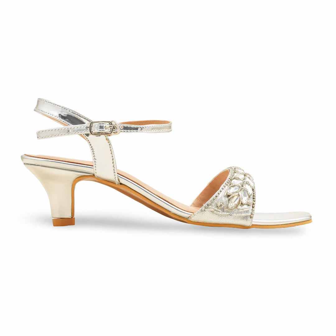 Silver Fancy Sandal For Ladies FN6207