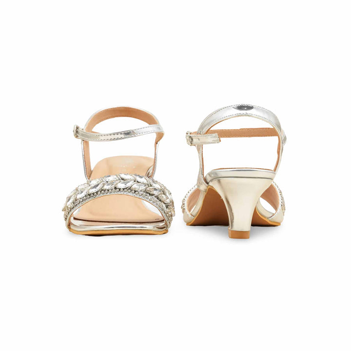 Silver Fancy Sandal For Ladies FN6207