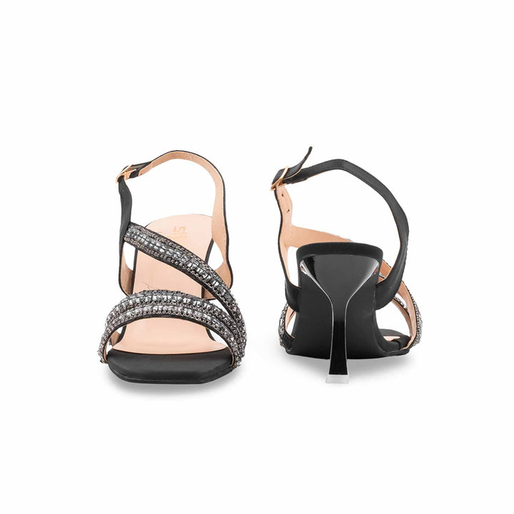 Black Fancy Sandal For Women FN6208