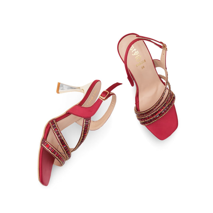 Maroon Fancy Sandal For Ladies FN6208