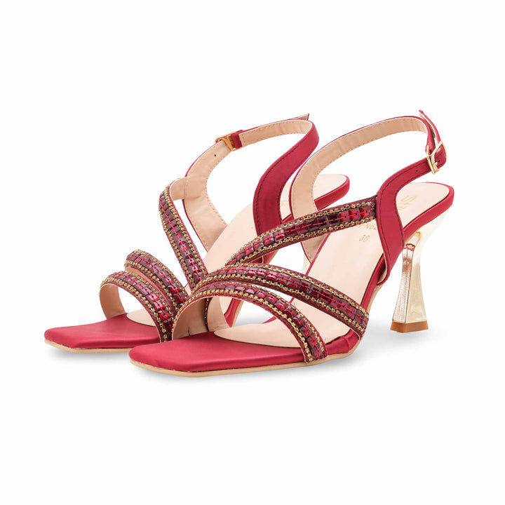 Maroon Fancy Sandal For Ladies FN6208