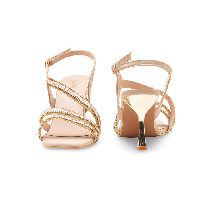 Golden Fancy Sandal For Ladies FN6208