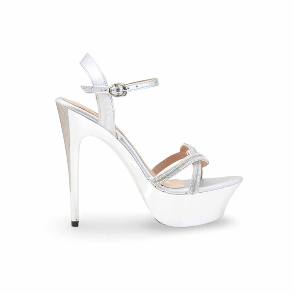 Silver Fancy Bridal Sandal FN6215