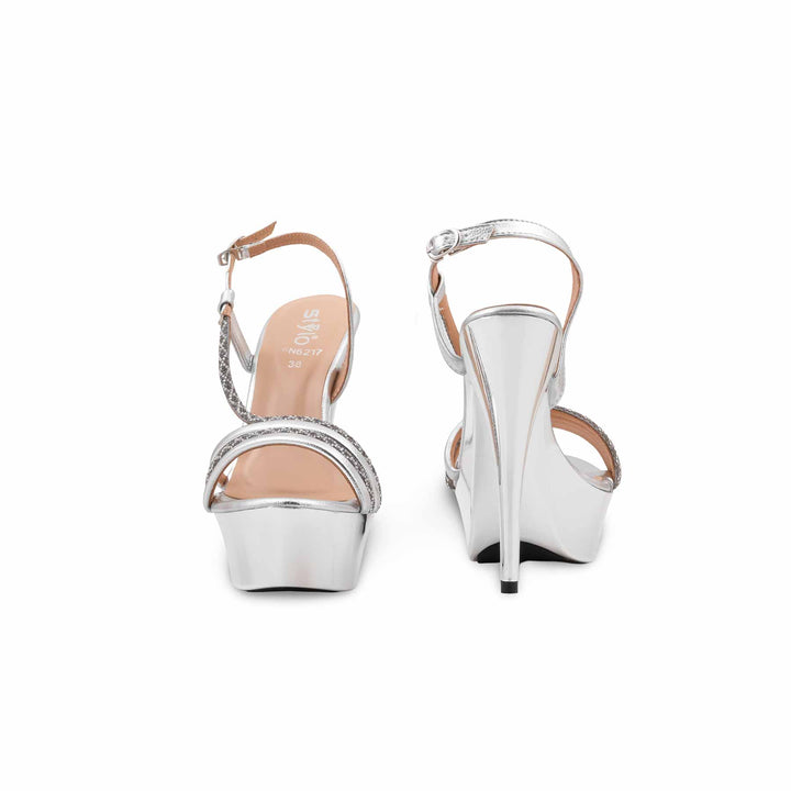 Silver Fancy Bridal Sandal FN6217
