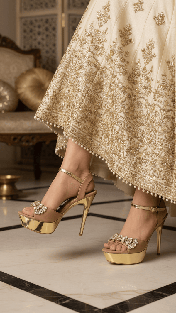 Golden Fancy Bridal Sandal FN6218