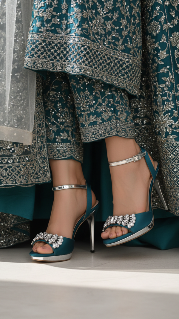 Seagreen Fancy Bridal Sandal FN6218