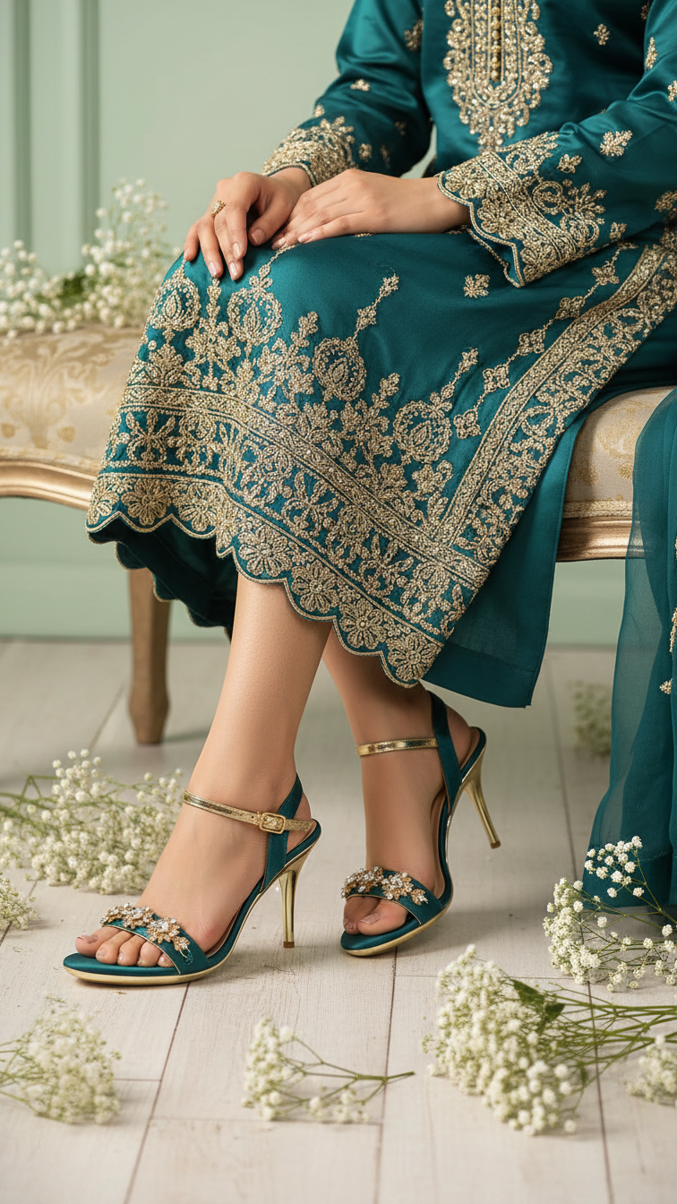 Seagreen Fancy Bridal Sandal FN6219