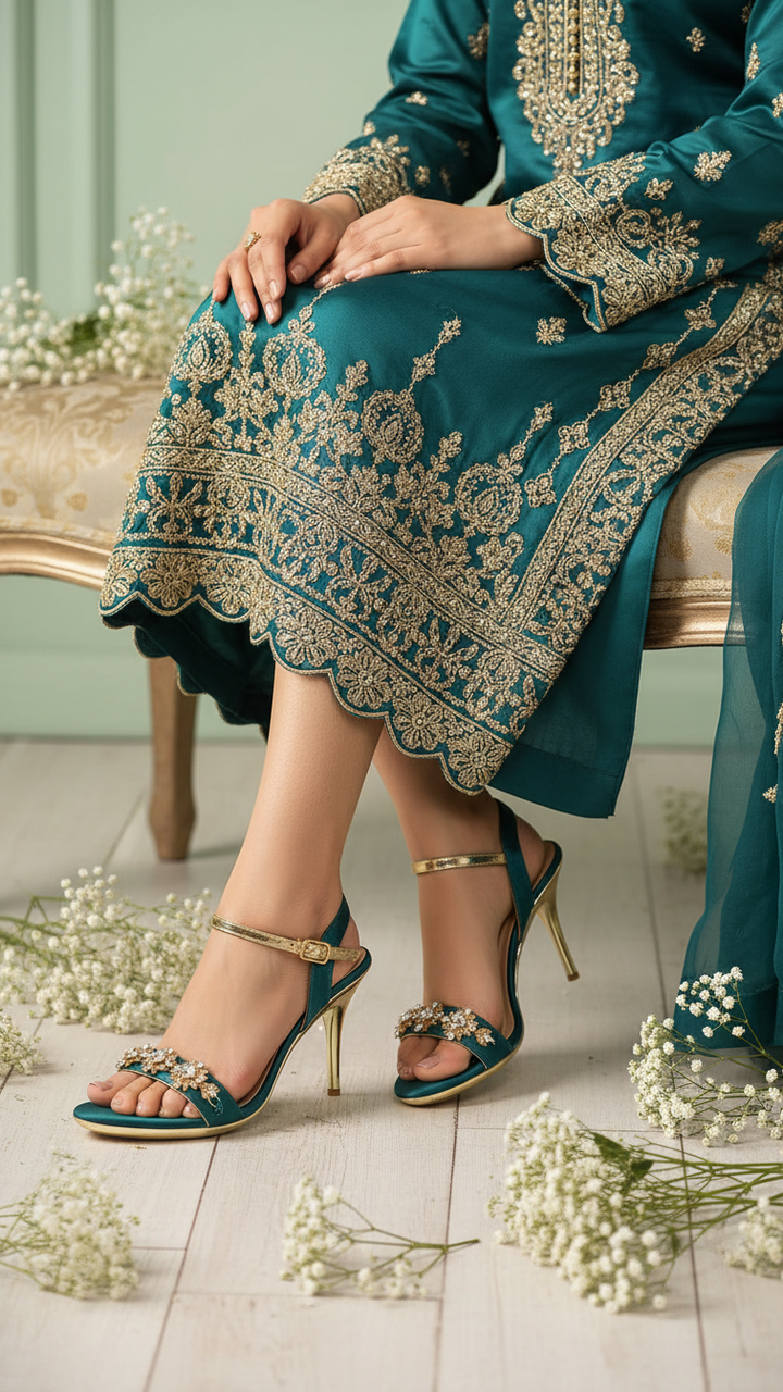 Seagreen Fancy Bridal Sandal FN6219