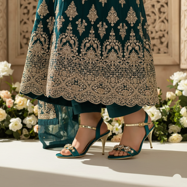 Seagreen Fancy Bridal Sandal FN6219