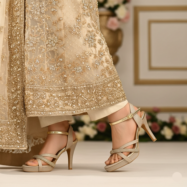 Golden Fancy Bridal Sandal FN6220