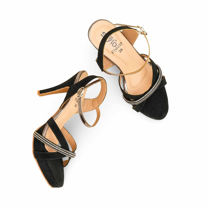 Black Fancy Bridal Sandal FN6220