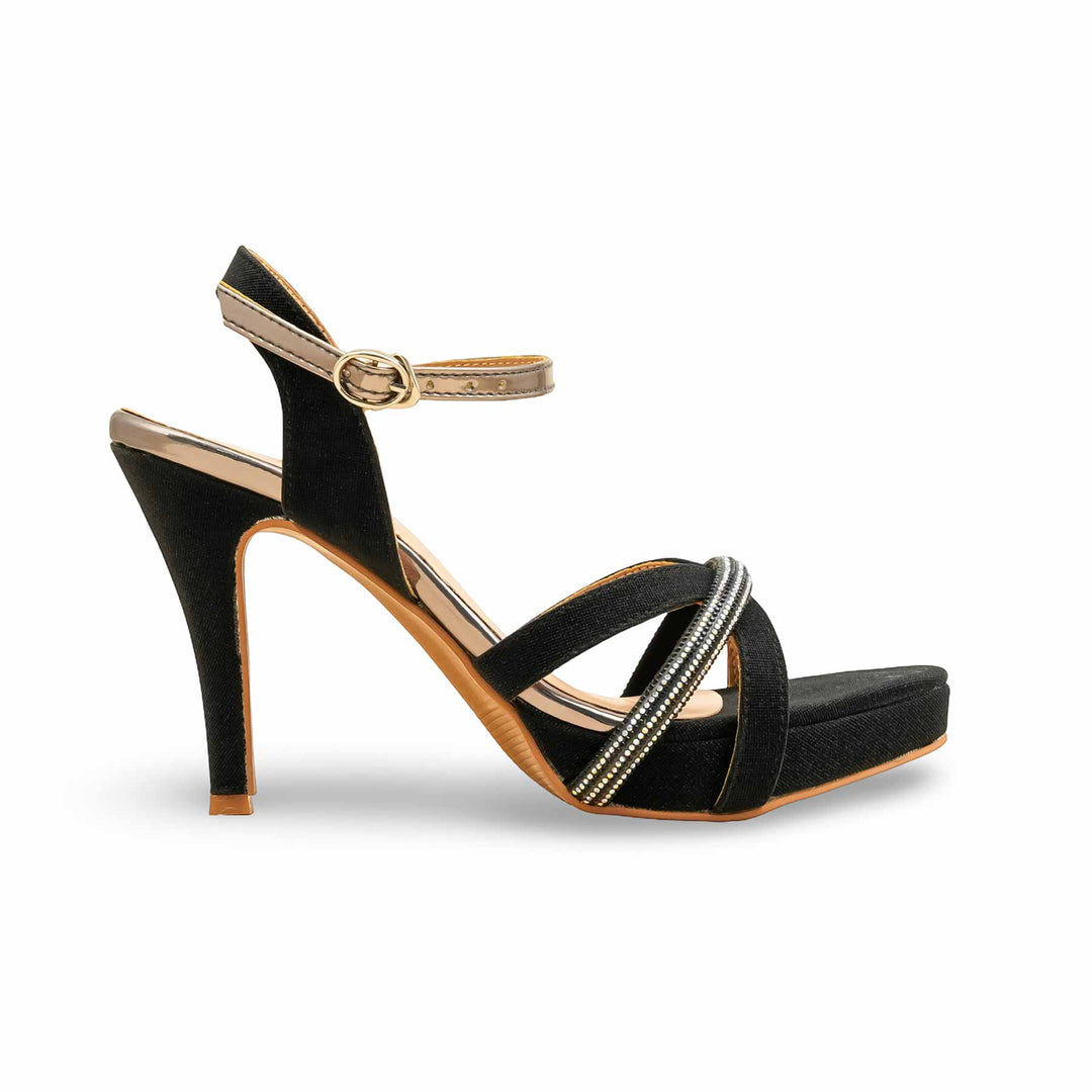 Black Fancy Bridal Sandal FN6220