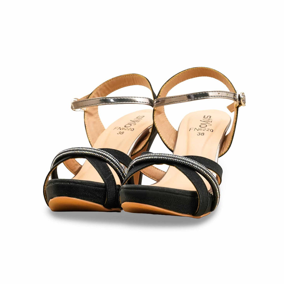Black Fancy Bridal Sandal FN6220