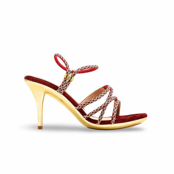 Maroon Fancy Bridal Sandal FN6224