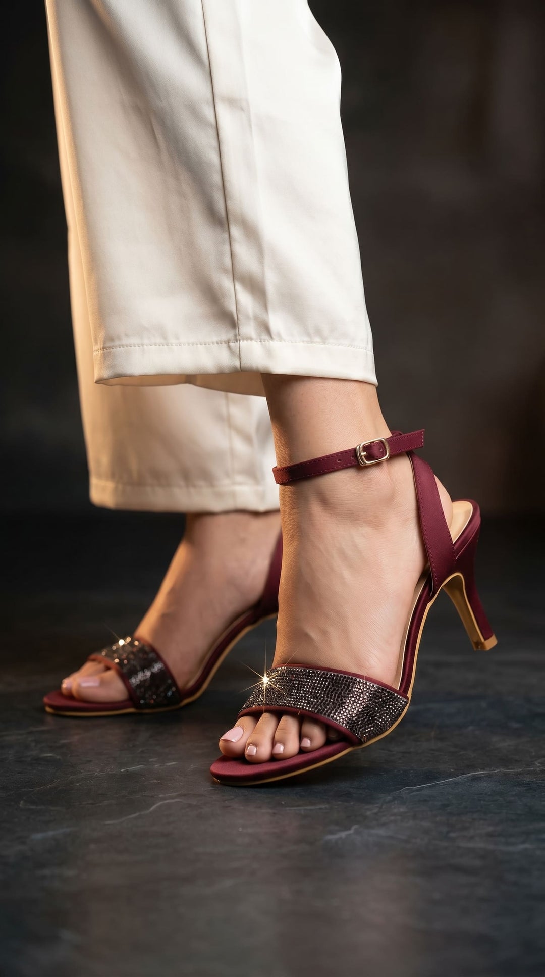 Maroon Fancy Sandal FN6227