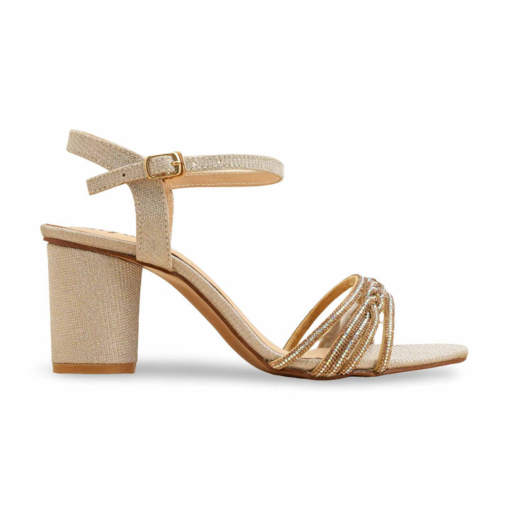 Golden Fancy Sandal For Ladies FN6228