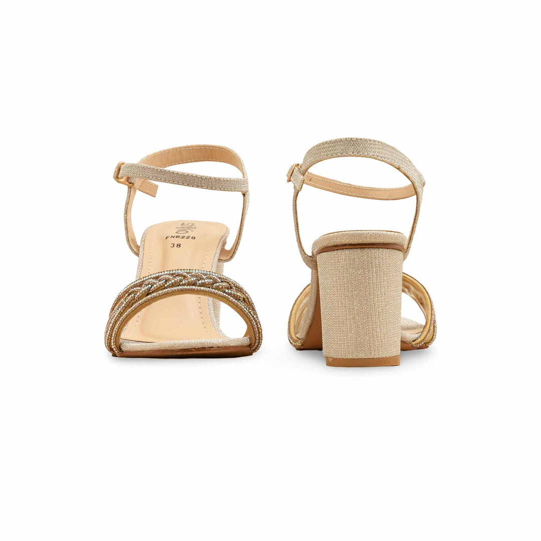 Golden Fancy Sandal For Ladies FN6228