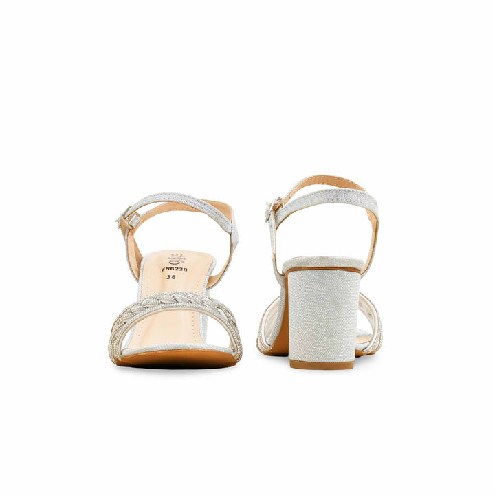Silver Fancy Sandal For Ladies FN6228
