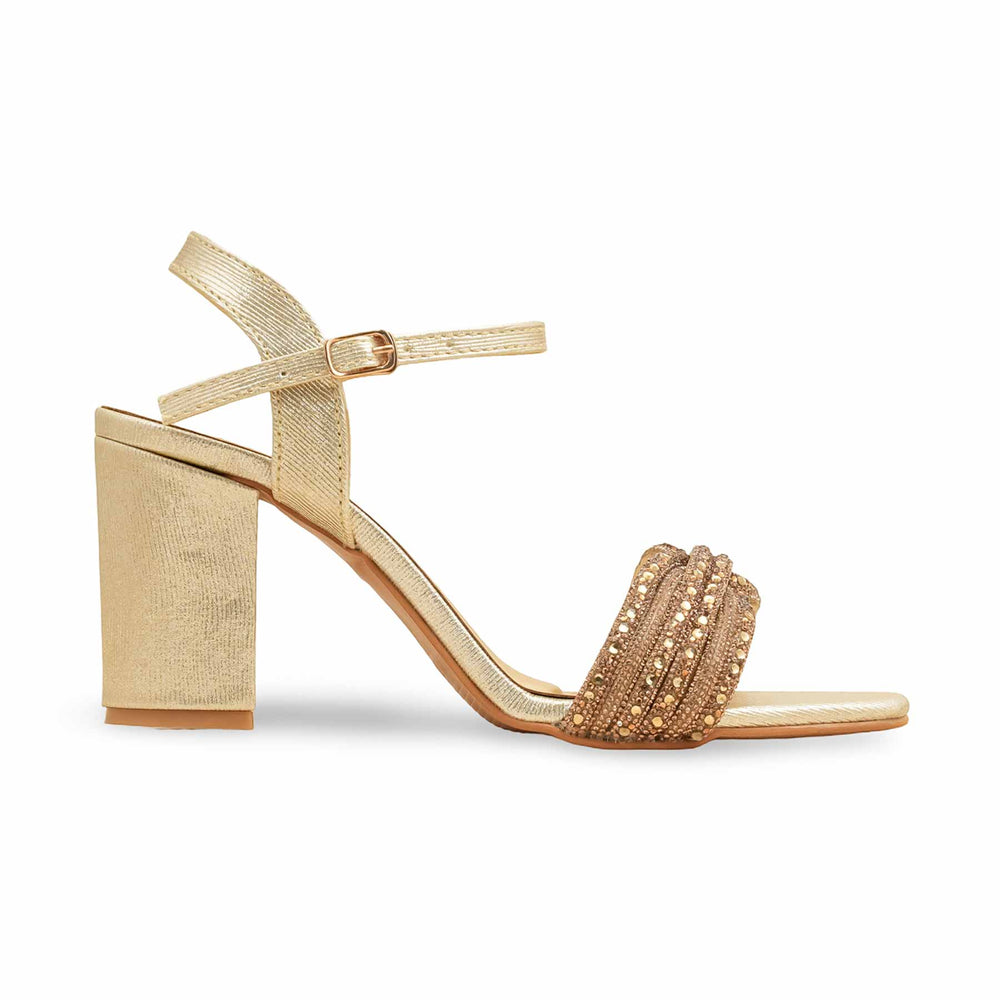 Golden Fancy Sandal For Ladies FN6229