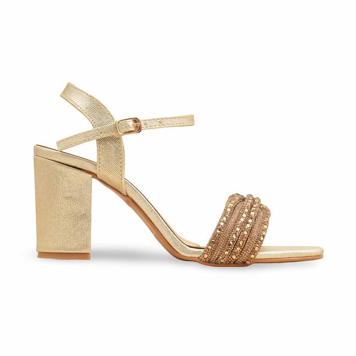 Golden Fancy Sandal For Ladies FN6229