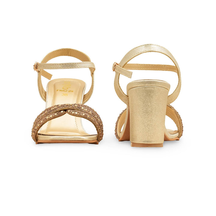 Golden Fancy Sandal For Ladies FN6229