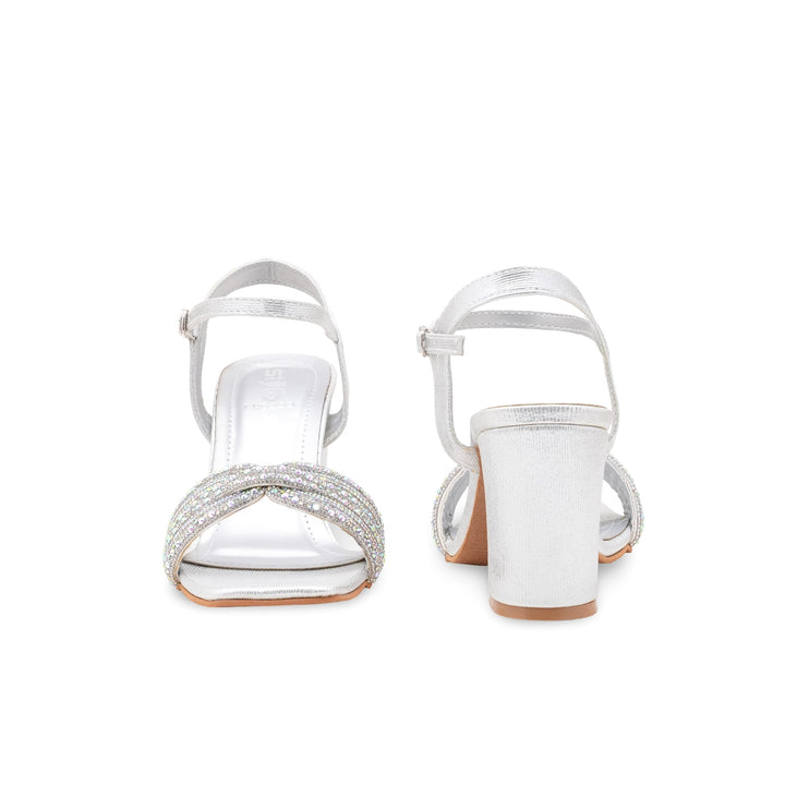 Silver Fancy Sandal For Ladies FN6229