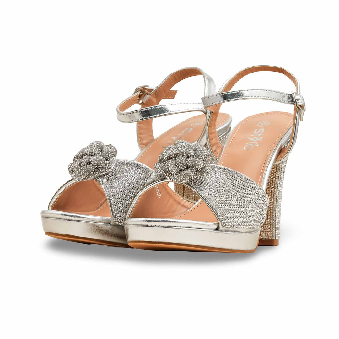 Silver Fancy Bridal Sandal FN6232