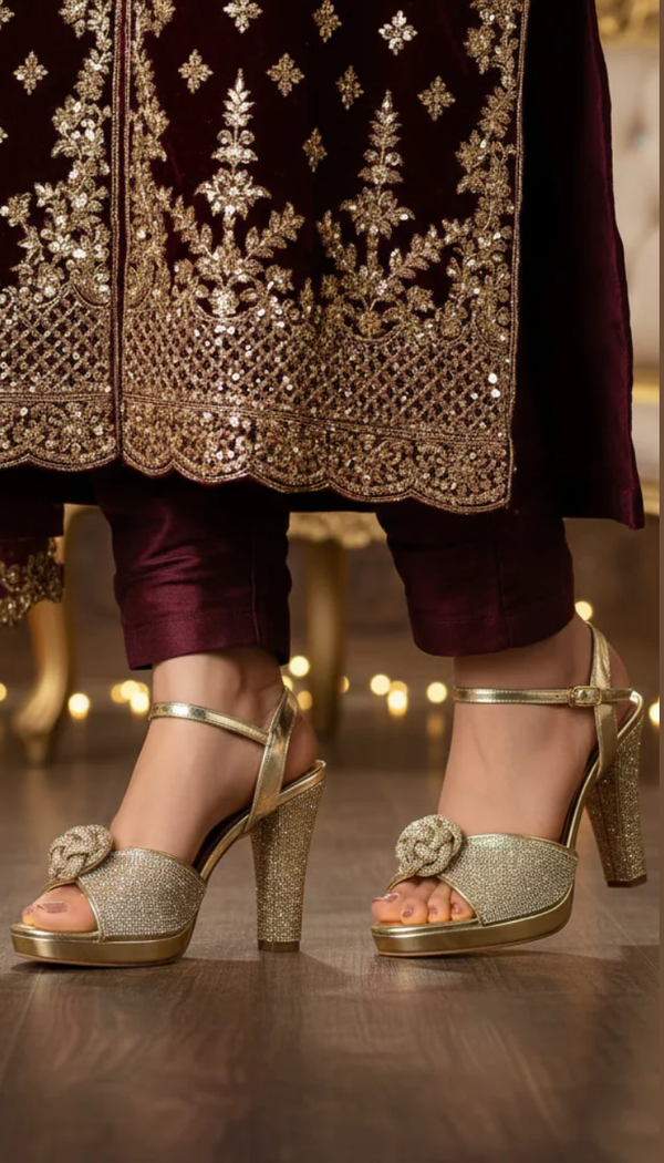 Golden Fancy Bridal Sandal FN6232