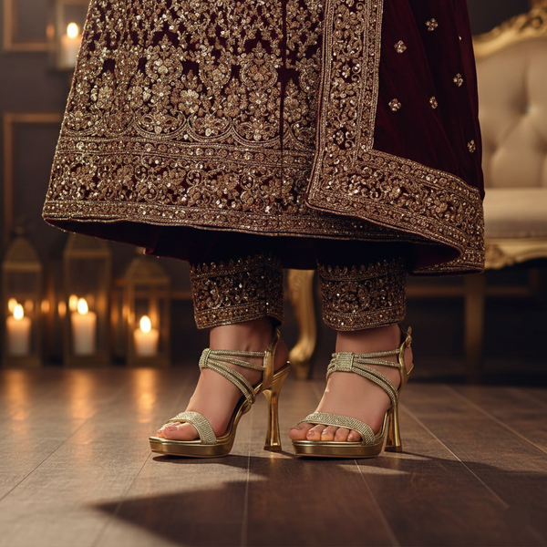 Golden Fancy Bridal Sandal FN6233