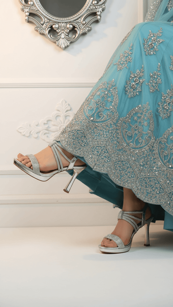Silver Fancy Bridal Sandal FN6233
