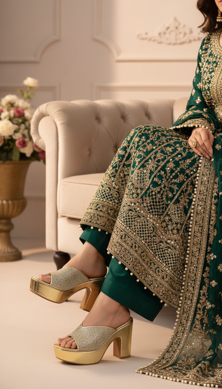 Golden Fancy Bridal Sandal FN6234