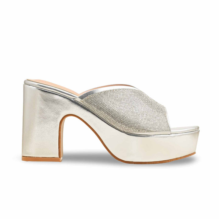 Silver Fancy Bridal Sandal FN6234