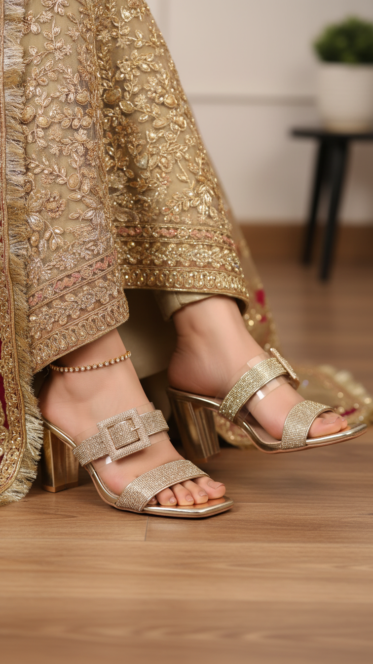 Golden Fancy Bridal Sandal FN6235