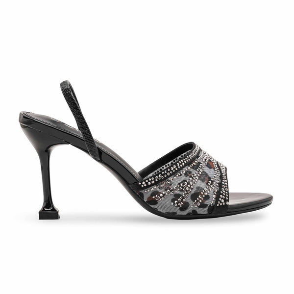 Black Fancy Sandal For Ladies FN6237