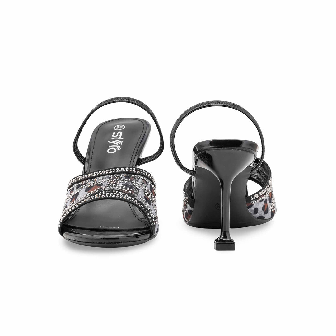 Black Fancy Sandal For Ladies FN6237