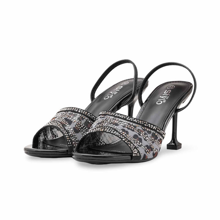 Black Fancy Sandal For Ladies FN6237