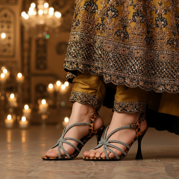 Black Fancy Bridal Sandal FN6238