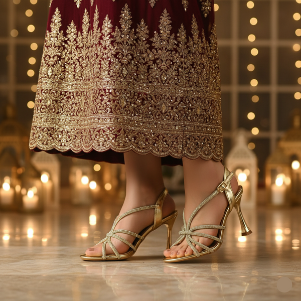 Golden Fancy Bridal Sandal FN6238