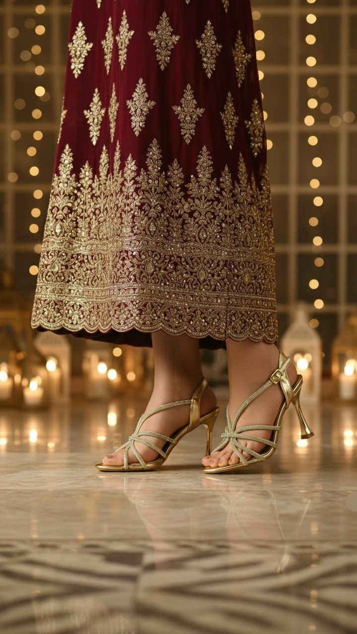 Golden Fancy Bridal Sandal FN6238