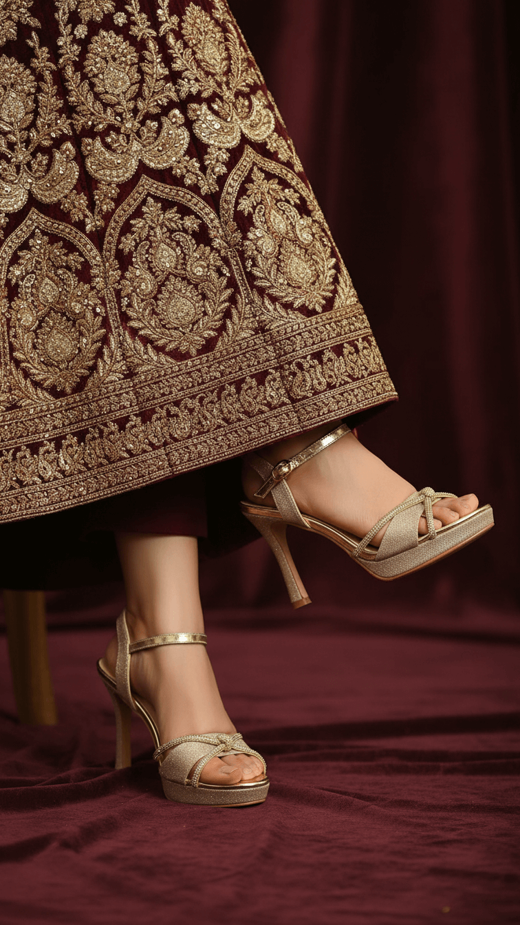 Golden Fancy Bridal Sandal FN6239