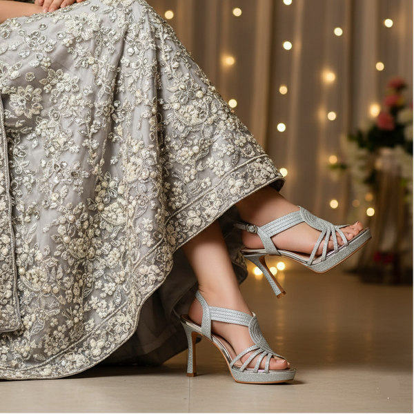 Silver Fancy Bridal Sandal FN6240