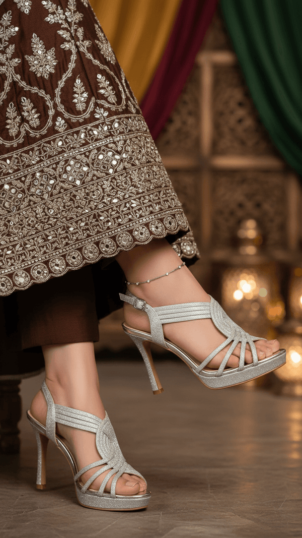 Silver Fancy Bridal Sandal FN6240