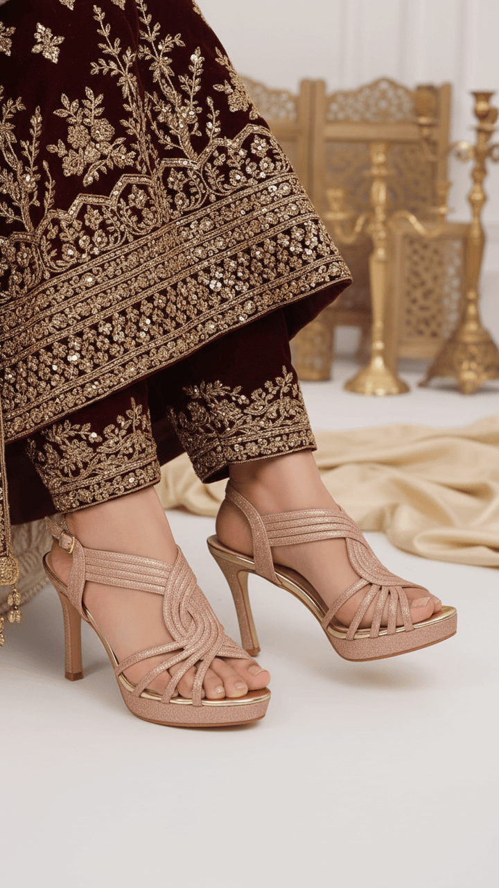 Champagne Fancy Bridal Sandal FN6240