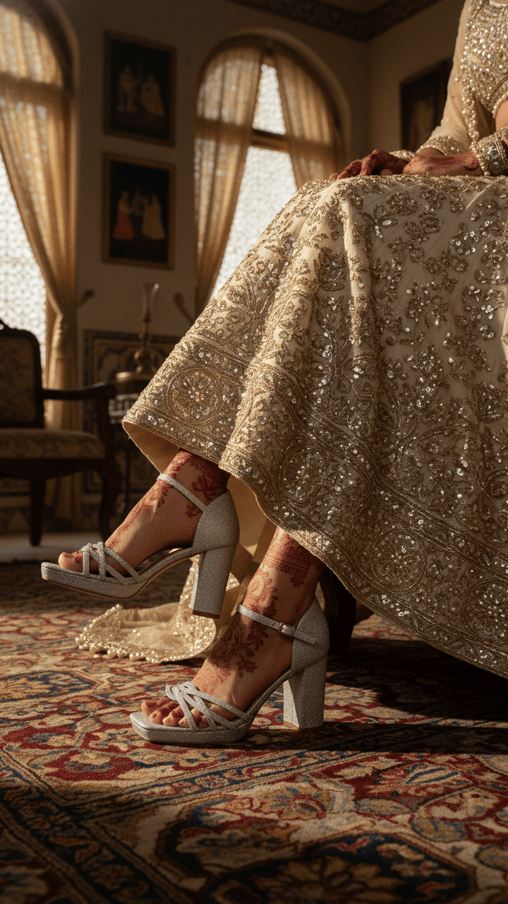 Silver Fancy Bridal Sandal FN6241