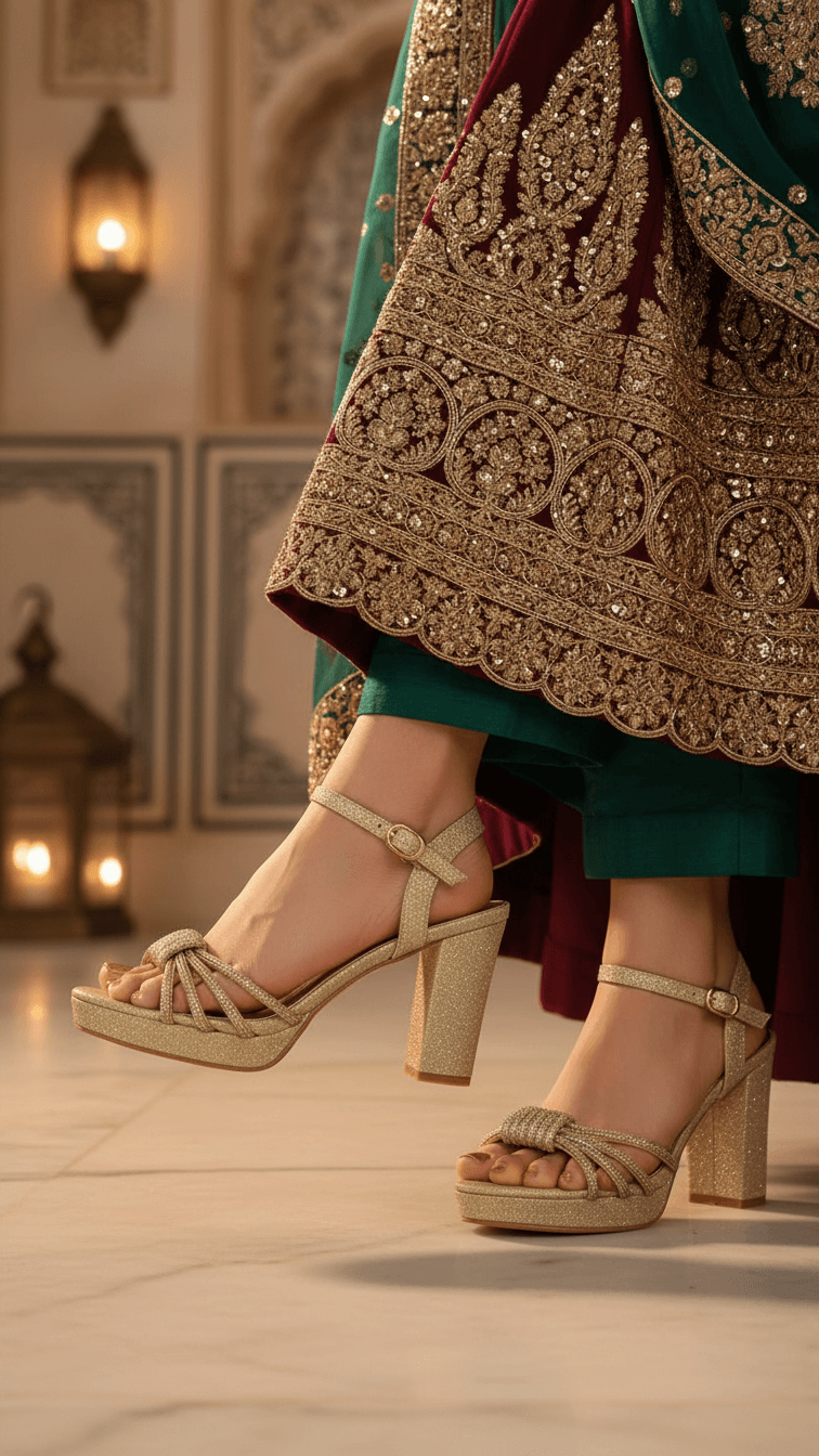 Golden Fancy Bridal Sandal FN6242