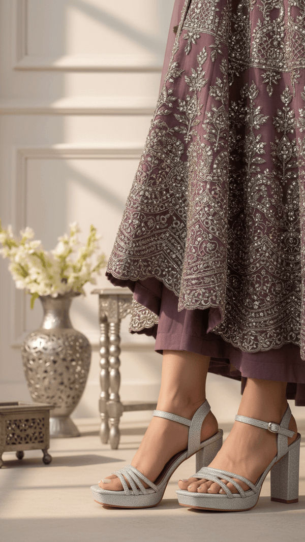 Silver Fancy Bridal Sandal FN6243