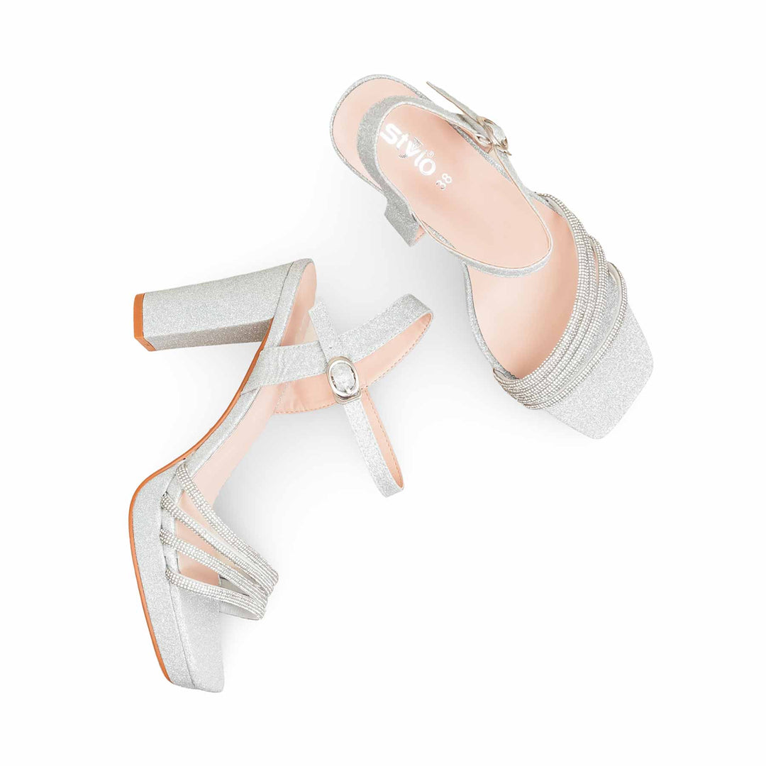 Silver Fancy Bridal Sandal FN6243